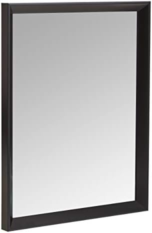 Amazon Basics Rectangular Wall Mount Mirror With Peaked Trim for Bedroom, Living Room, Entryway, Hangs Horizontally or Vertically, 16 x 20 inch, Black by AmazonBasics