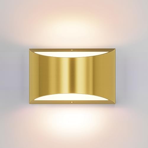 Aipsun Brushed Brass Wall Sconce Indoor Wall Lights Hardwired 1 Pack Up and Down Wall Mount Light for Living Room Bedroom Hallway Corridor Conservatory Warm White 3000K(with G9 Bulbs) by Aipsun