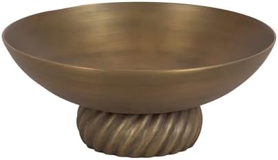 Kate and Laurel Trenza Spiraled Decorative Metal Pedestal Bowl, 12 Inch Diameter, Antique Brass, Vintage Raised Fruit Bowl for Kitchen Counter or Use as a Key Bowl for an Entryway Table by KateandLaurel