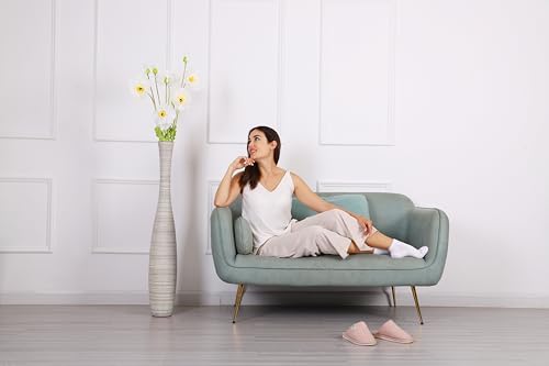 Leewadee Decorative Tall Floor Vase for Living Room Decor, 41 inches, White Wash, Resin - Image 2