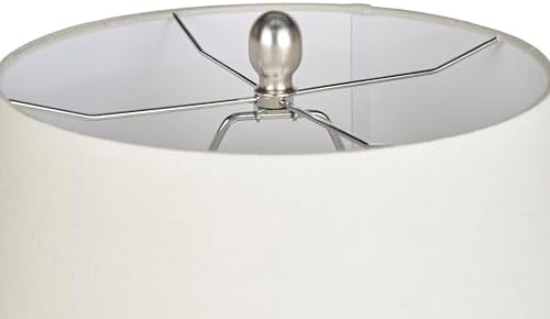 Nourison Home 23" Distressed Cream/Beige Rustic Ceramic Jar Table Lamp for Bedroom, Living Room, Dining Office, with Ivory Shade - Image 7