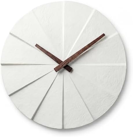 Driini Modern Wall Clock with No Numbers and Wooden Hands. White, 10.5 Inch by Driini