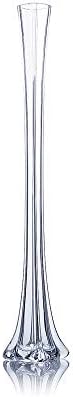 WGV Eiffel Tower Vase, Open 1.5", Height 24", (Multiple Sizes Choices) Clear Glass Floral Container with Sturdy Base, Flower Centerpiece for Wedding Event Home Decor, Arts Crafts, 1 Piece by WGVInternational-OpusGlassware
