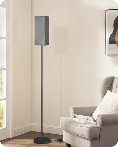 Floor Lamp, Pole Lamp with Foot Switch, Modern Standing Lamp Lampshade, Minimalist Freestanding Lamp (Bulb Not Included), for Living Room, Bedroom Office ETL Listed, Black and Gray H07LD05 - Image 6