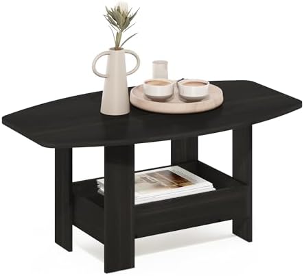 Furinno Simple Design 2-Tier Coffee Table with Lower Shelf, Espresso by Furinno-FitsYourSpaceFitsYourBudget