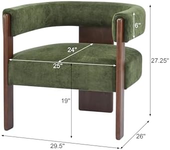 Christopher Knight Home Nettie Modern Accent Chair for Living Room, Velvet Fabric Single Lounge Sofa Chair with Wooden Frame, Comfy Reading Chair for Bedroom, Lounge Armchair with Cushion, Olive Green - Image 2
