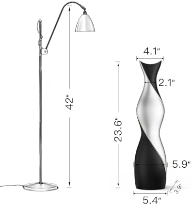 Matte Black & Silver Two-Tone Floor Vase, 24 Inch Modern Decorative Vase for Pampas Grass, Feathers, Dried Reeds, Contemporary Home Decor for Living Room, Office, Fireplace - Resin - Image 2