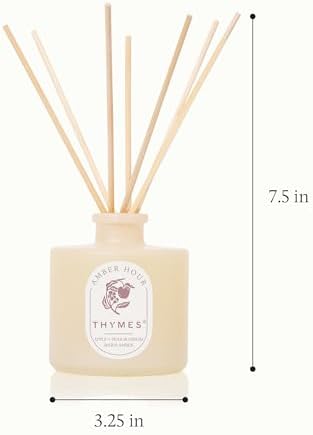 Thymes Petite Oil Reed Diffuser Set – Includes Reeds, Fragrance Oil & Glass Bottle – Luxury Scent Diffusers for Home Decor (Amber Hour, 4 fl oz) - Image 7