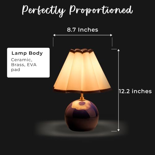 Pooky Lighting Cecily Rechargeable Ceramic Table Lamp 15" - Cordless Lamp - Image 2