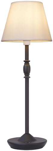 Cordless Table Lamp Portable Small LED Touch Lamp with Dimmer, 18" 2700K Rechargeable Battery Light for Bedside, Dining Room, Bedroom Lamp, Patio, Bar, Night Light, Bathroom (Sand Black) by PSDSSHIIS