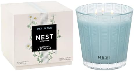 NEST New York Scented 3-Wick Candle, Driftwood & Chamomile - 21.2 oz - Up to 100-Hour Burn Time - Reusable Glass Vessel by Unknown