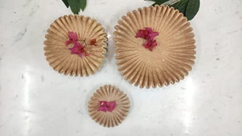Yellow Sandstone Bowl Fruit Bowl Stone Bowl Decorative Bowl Decorative Trays Stone Fruit Bowl Ruffle Bowl Floral Bowl Home Decor (Set of 9 and 12 inches) - Image 2