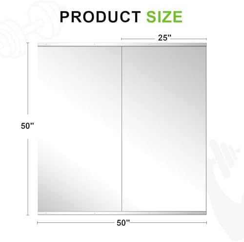 FICTOR Home Gym Mirror for Wall, 50"x25"x2 PCS Workout Mirrors for Home Gym - Image 2