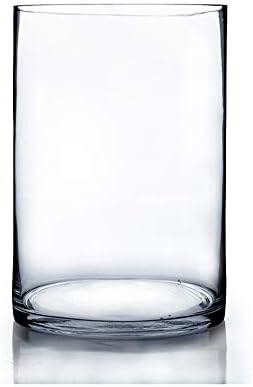 WGV Cylinder Vase Bulk, Width 8", Height 12", Clear Wide Large Diameter Flower Glassware, Floral Container, Planter Terrarium for Wedding Party Event, Home Accent Decor, 6 Pieces by WGVInternational-OpusGlassware
