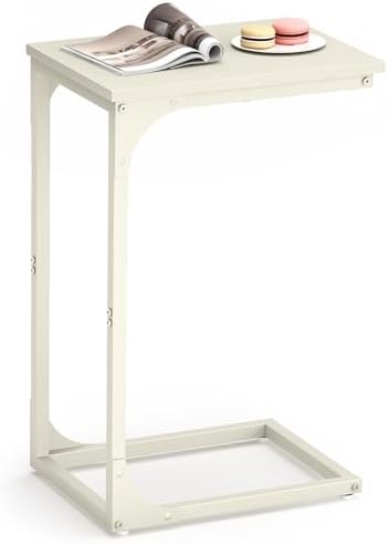 VASAGLE C-Shaped End Table, Small Sofa Side Table with Metal Frame by VASAGLEbySONGMICSHOME