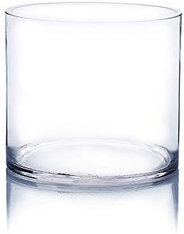 WGVI Thick Weighted Clear Right Cylinder Glass Vases, 6" W x 6" H, Equilateral Cylinder Glass Candle Holders Flower Arrangement Centerpieces Storage Container Brush Pen Holder, Bulk Wholesale, 12 Pcs - Image 2