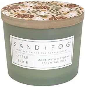Sand + Fog Scented Candle - Apple Spice – Additional Scents and Sizes – 100% Cotton Lead-Free Wick - Luxury Air Freshening Jar Candles - Perfect Home Decor – 12oz by SandFogHome