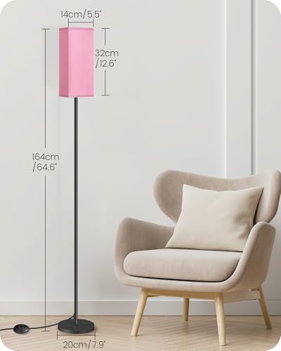 Set of 2 Floor Lamps for Living Room, Modern Tall Standing Lamps with Foot Switches, Bulb Not Included, 64.6'', for Living Room, Bedroom, Study, Kids Room, Pink and Black P07LDP205W1 - Image 6