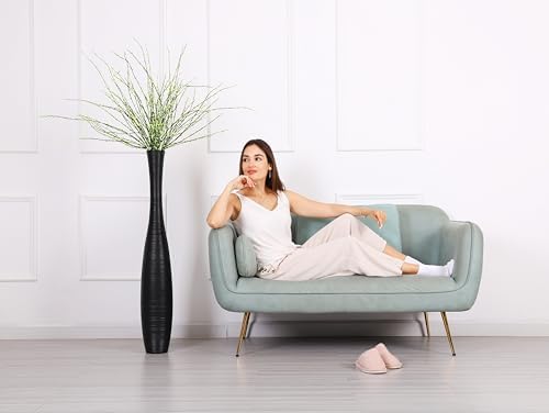 Leewadee Decorative 41 inches Tall Floor Vase for Living Room Home Decor, Black, Resin - Image 2