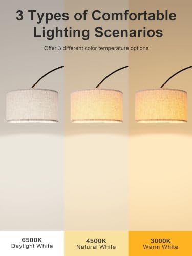 Arc Floor Lamp with Table, Remote Control, Dimmable & Adjustable 3-Color - Image 3