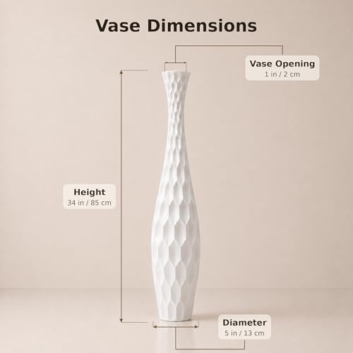 Leewadee Large Floor Vase 34 inches Mango Wood for Pampas Grass, Dried Flowers - Image 5