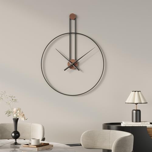 Cuspin 16 Inch Wall Clock, Modern Black Metal Clocks for Living Room - Image 2