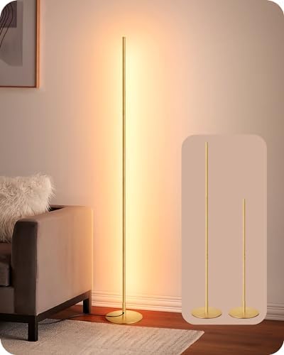 EDISHINE 59.84" Floor Lamps for Living Room, 3000K & Stepless Dimmable,Gold by EDISHINE