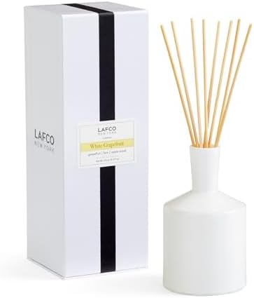 LAFCO New York Classic Reed Diffuser, White Grapefruit - 6 oz - Up to 3 Months Fragrance Life - Reusable Glass Vessel - Natural Wood Reeds - Made in The USA by Unknown
