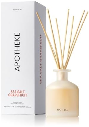 Apotheke Scented Reed Diffuser for Home, Sea Salt Grapefruit, 10 Sticks by Unknown