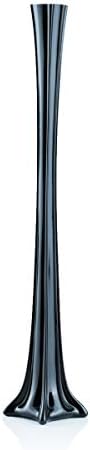 WGV Eiffel Tower Vase, Open 1.5", Height 24", (Multiple Sizes Choices) Black Glass Floral Container with Sturdy Base, Flower Centerpiece for Wedding Event Home Decor, Arts Crafts, 1 Piece by WGVInternational-OpusGlassware