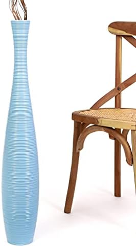 Leewadee Large Floor Vase 34 inches Mango Wood for Pampas Grass, Dried Flowers by Leewadee