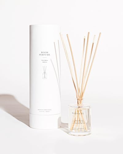 Brooklyn Candle Studio Reed Scent Diffuser - Santa Fe - Relaxing Oil Diffuser, Cactus, Wild Sage & Juniper Fragrance, 8 Rattan Diffuser Reeds, Clean Ingredients - 3.7oz by BrooklynCandleStudio