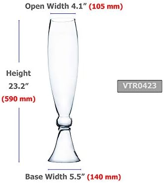WGV Trumpet Glass Vase, Open Width 4", Height 23", Clear Tall Bud Floral Planter Centerpiece, Wedding Event Home Decor, 1 Piece (VTR0423) - Image 2