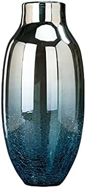 GRFIT Decorative Vase Blue Electroplated Glass Vase Home Coffee Table Office Desktop Restaurant Decoration Vase Handmade Vase Ceramic Vase Glass Vase Hydroponic Flower Vase (Size : B) by Unknown