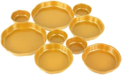 9 Cluster Charcuterie Bowls Gold Decorative Round Serving Bowls Irregular Elegant Snack Tray Compote Appetizer Platter for Entertaining Centerpiece Home Kitchen Decor Wedding Gift by DANHMAO