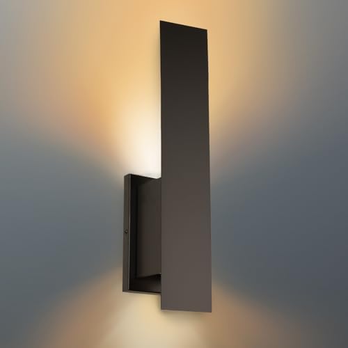 Edwarmlux Indoor Wall Sconces, Modern Wall Lights, Up and Down Wall Mount Light, Dimmable Hardwired Wall Light for Bedroom, Living Room, Hallway, GU10 Bulbs Excluded (Matt Black) by Edwarmlux