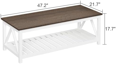 ChooChoo 47" Farmhouse Coffee Table with A-Frame Design for Living Room - Image 2