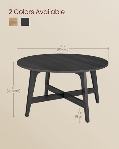VASAGLE Round Coffee Table, 31.5-Inch Center Table, Tapered Legs - Image 3