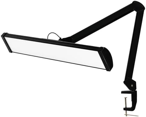 32-Inch LED Architect Desk Lamp with Clamp, 50W 4500LM, Black CCT by bemelux
