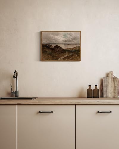InSimSea Framed Canvas Wall Art Vintage Decor, Room Decor Coastal Landscape Wall Art Paintings Prints, Home Decor Wall Art for Living Room, Farmhouse Office Bathroom Decor, 12"x16" - Image 3