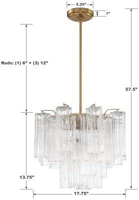 Crystorama Addis 4 Light Aged Brass Chandelier - Image 6