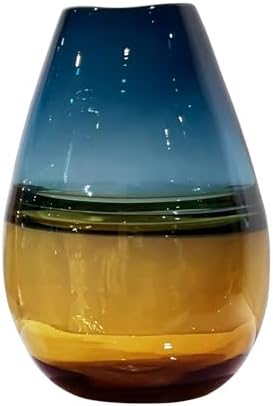 Glass Handmade Decorative Vase Ombre Centerpiece Vase with Yellow Base, Flower Vase for Home Decoration (Tall vase) by YACSNBF
