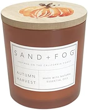 Sand + Fog Scented Candles - Autumn Harvest - Additional Scents and Sizes - 3 Wicks 100% Cotton Lead-Free - Luxury Air Freshening Jar Candles - Perfect Home Decor - 21 oz by SandFogHome