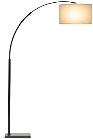 Brightech Logan Arc Floor Lamp, Bright Standing Lamp for Living Rooms, Offices & Bedrooms, Modern Living Room Décor, Tall Hanging Floor Lamp for Reading and More – Black by Brightech