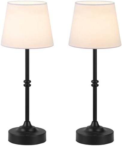 Kakanuo Rechargeable Cordless Table Lamp Black - 2 Pack 4000mAh Battery Operated Lamp, 3000K Warm Light, Touch Control Stepless Dimming, for Bedside, Dining Table, Home Decor by KakanuoLightings