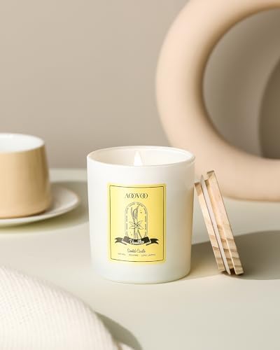 AOOVOO Vanilla Scented Candles for Women - Aromatherapy Candle with Crystals Inside, 10oz Soy Candles for Home Scented, Birthday Gifts Valentines Day Candle for Women Mom - Image 7