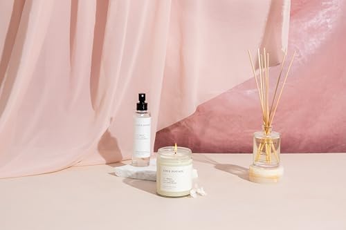 Brooklyn Candle Studio Reed Scent Diffuser - Love Potion - Relaxing Oil Diffuser, Jasmine, Lavender & Mandarin Fragrance, 8 Rattan Diffuser Reeds, Clean Ingredients - 3.7oz - Image 4