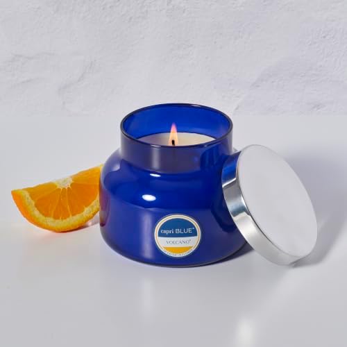 Capri Blue Volcano Scented Candles - Luxury Glass Jar Candles for Home Scented with Tropical Fruit & Sugared Citrus - Soy Wax Blend - Blue Color (19 oz) - Image 4