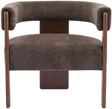 Christopher Knight Home Nettie Modern Accent Chair for Living Room, Velvet Fabric Single Lounge Sofa Chair with Wooden Frame, Comfy Reading Chair for Bedroom, Lounge Armchair with Cushion, Dark Brown - Image 4