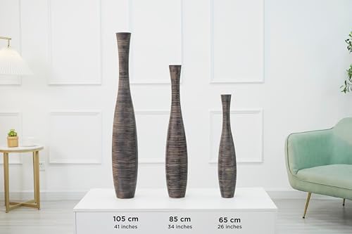 Leewadee Decorative Tall Floor Vase for Living Room Decor, 26 inches, Brown, Resin - Image 5